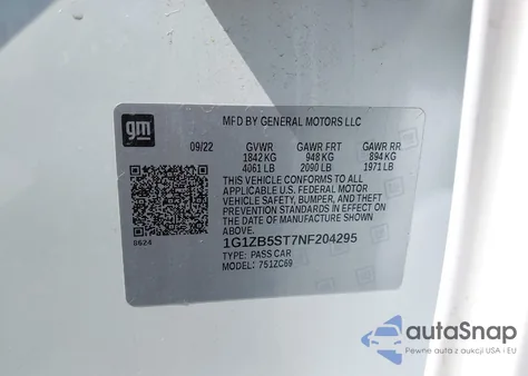 2022 Chevrolet Malibu Fwd Ls from USA, damaged, VIN 1G1ZB5ST7NF204295